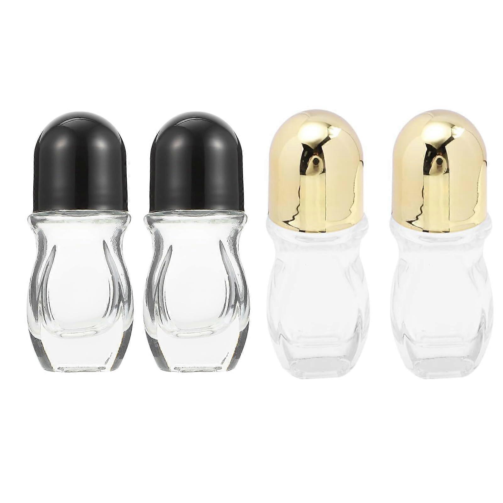 4PCS 30ml Glass Essential Oil Roller Bottles, Refillable Leak Proof Empty Deodorant Containers