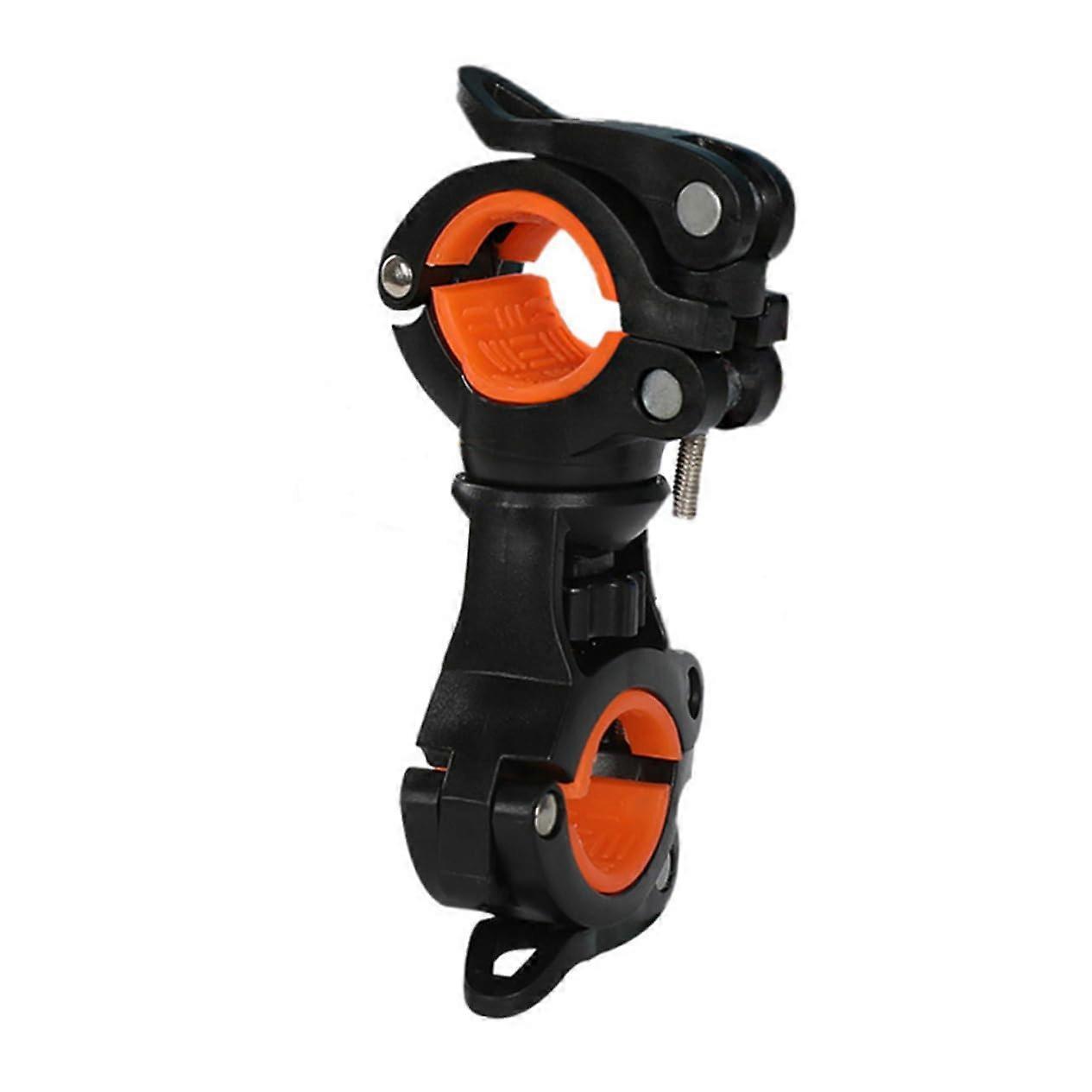 Bike Flashlight Holder with Shockproof AntiSlip Grip, Easy Install Durable Bicycle Light Mount Orange
