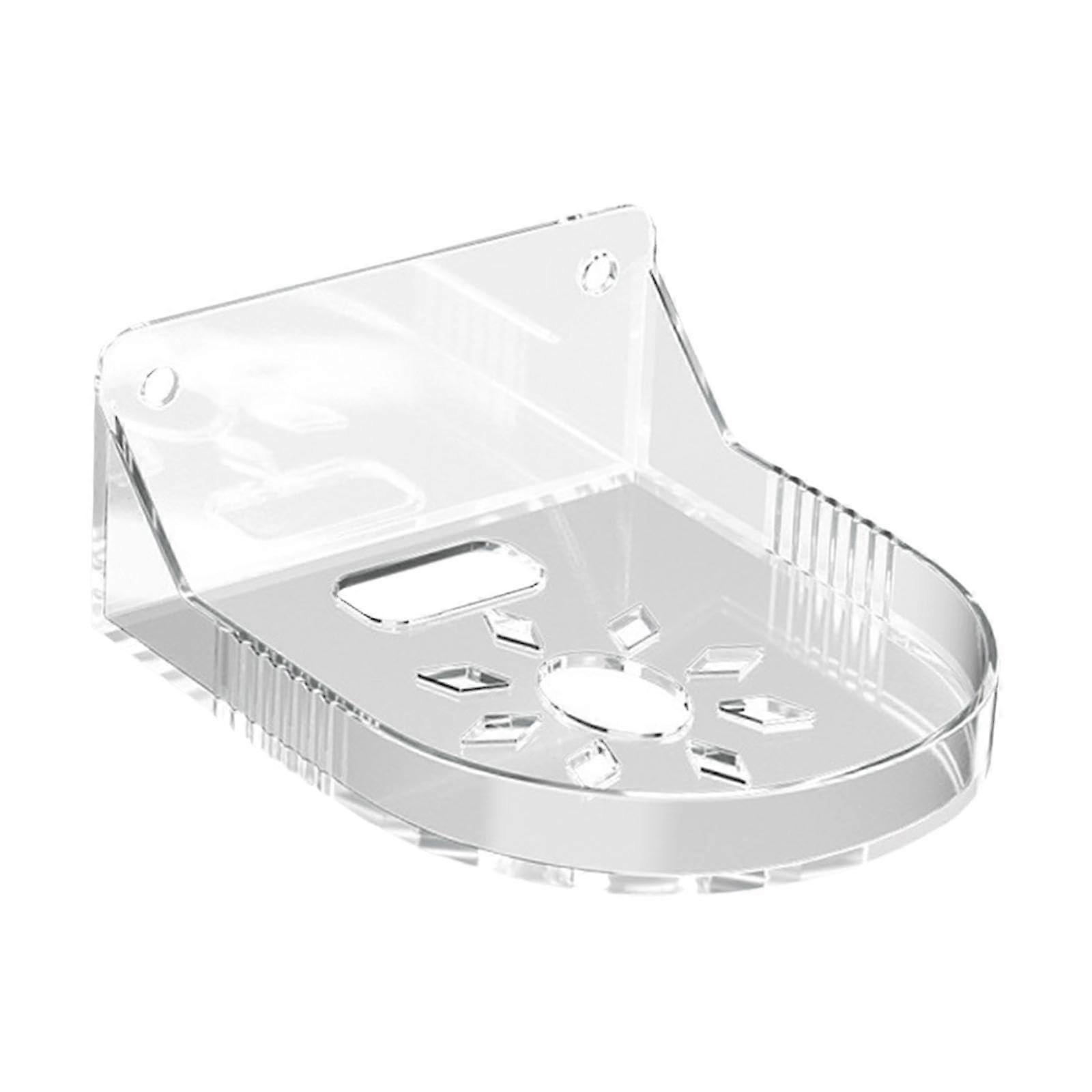 Wall Mounted Shelf for Security Camera and Router, MultiPurpose Floating Holder with Cable Management, Clear White