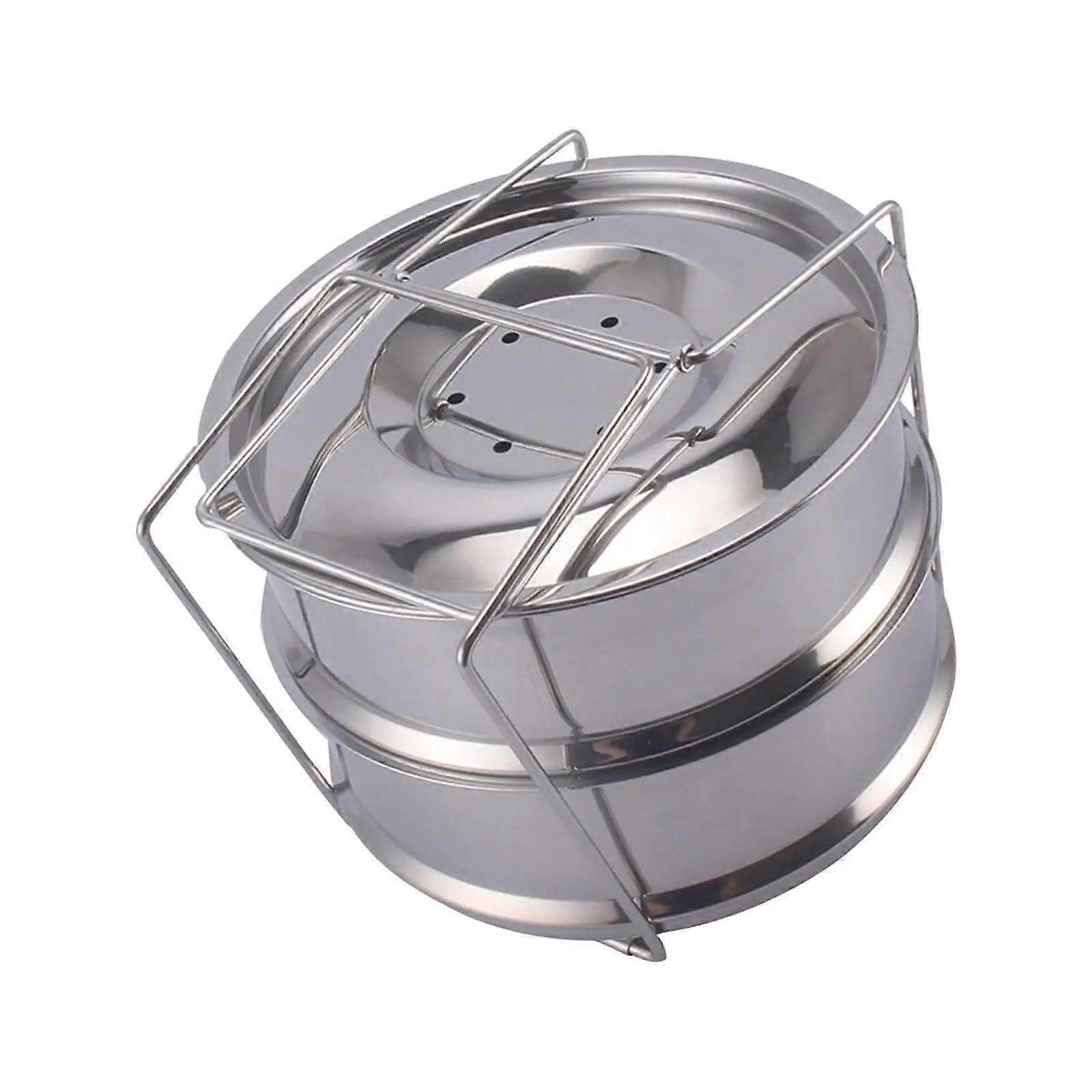 Stainless Steel Stackable Steamer Insert Pans for Vegetables Meat MultiLayer Even Heat Cooking
