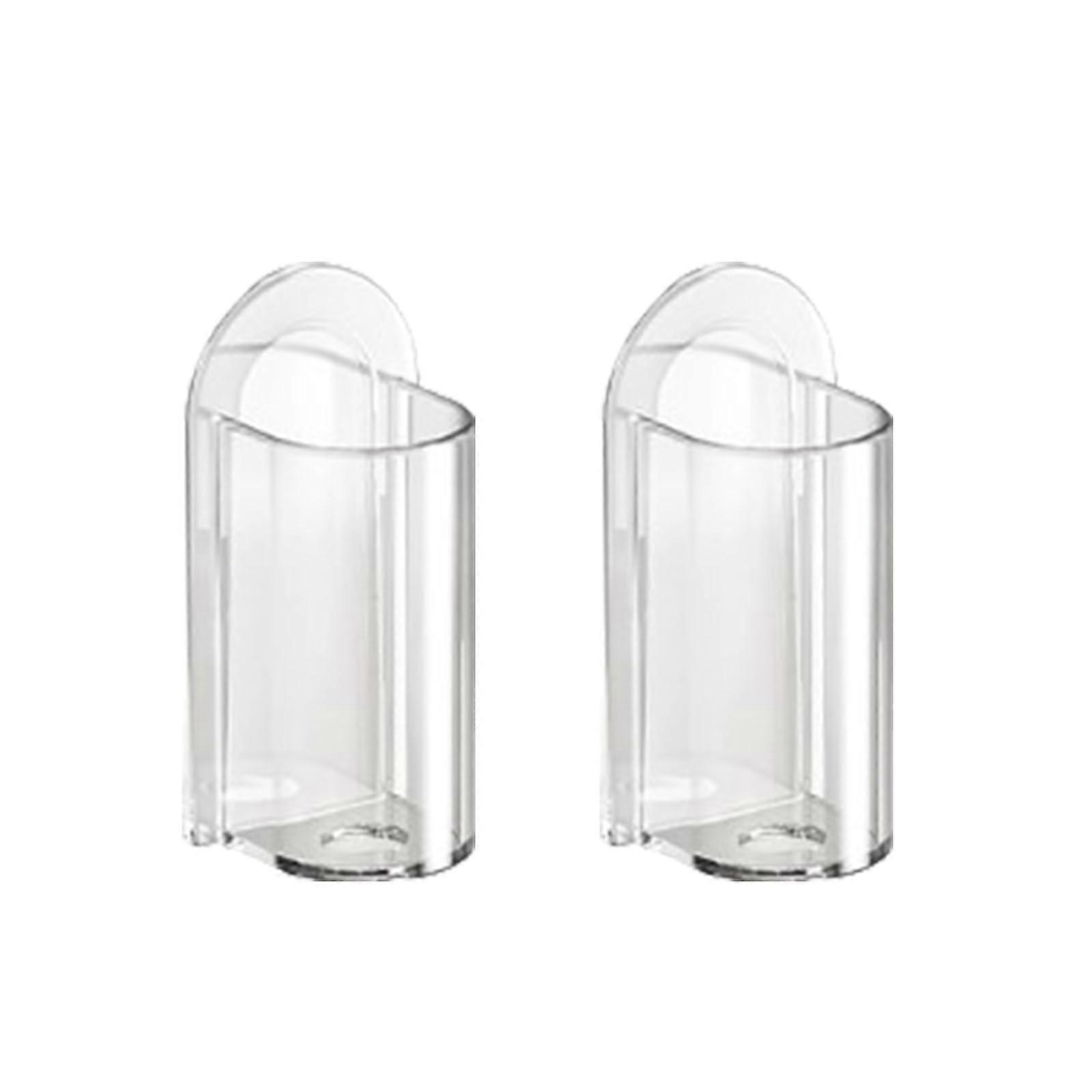 Wall Mounted Electric Toothbrush Holder with Adhesive, Space Saving Clear ABS Bathroom Organizer, 2pcs