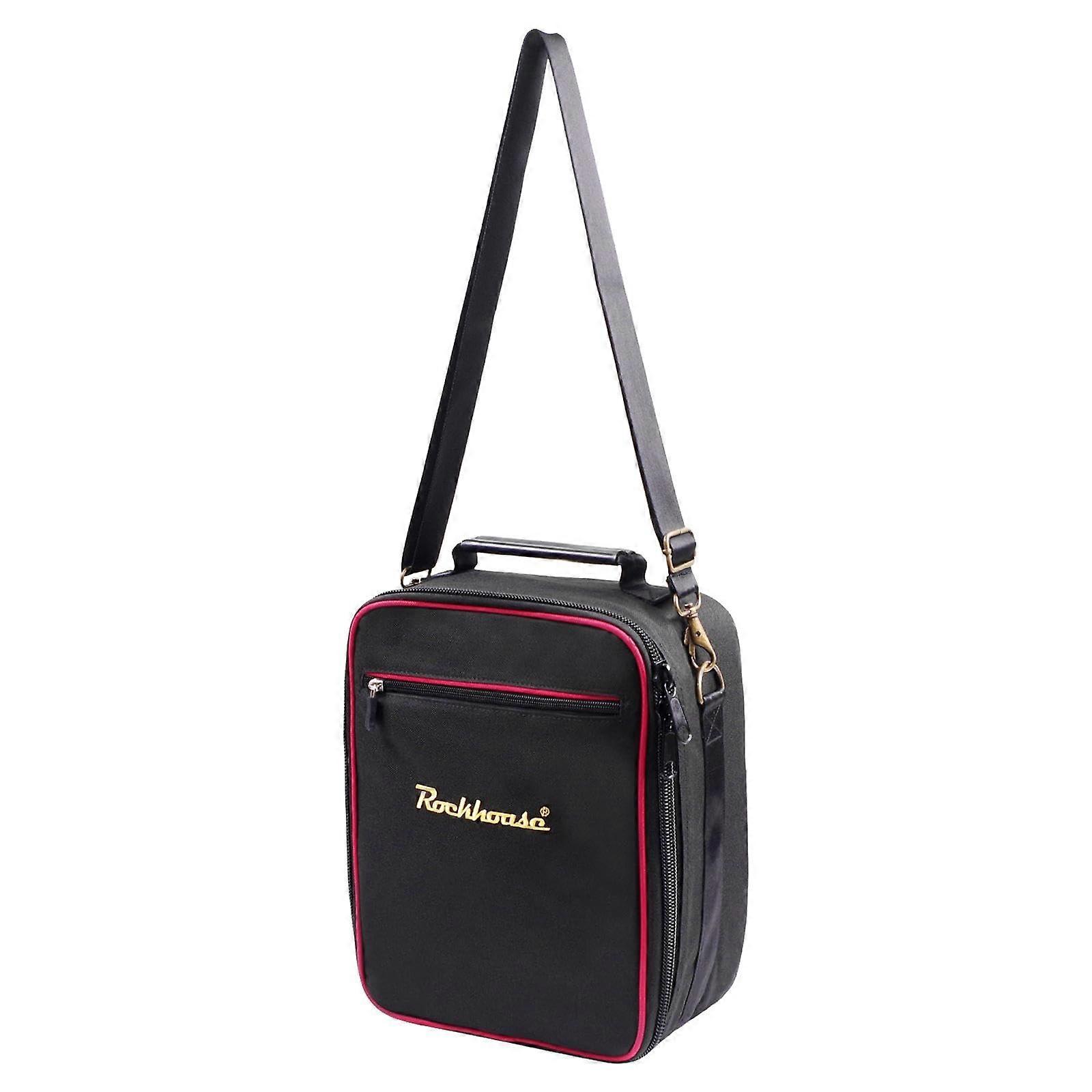 Small Adjustable Guitar Pedal Board Case with Durable Protective Design, Compact Black Carry Bag