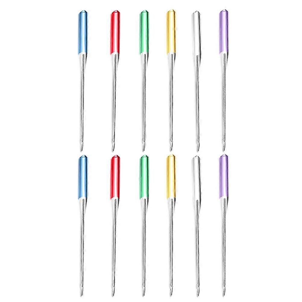 12pcs Household Sewing Machine Needles Universal Regular Point Multifunction Sewing Accessories (4 Sizes, Random Color)