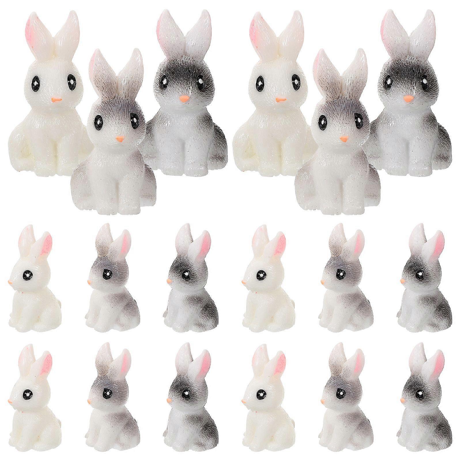 30pcs Resin Easter Rabbit Models Small Easter Bunny Figurines Rabbit Adornments