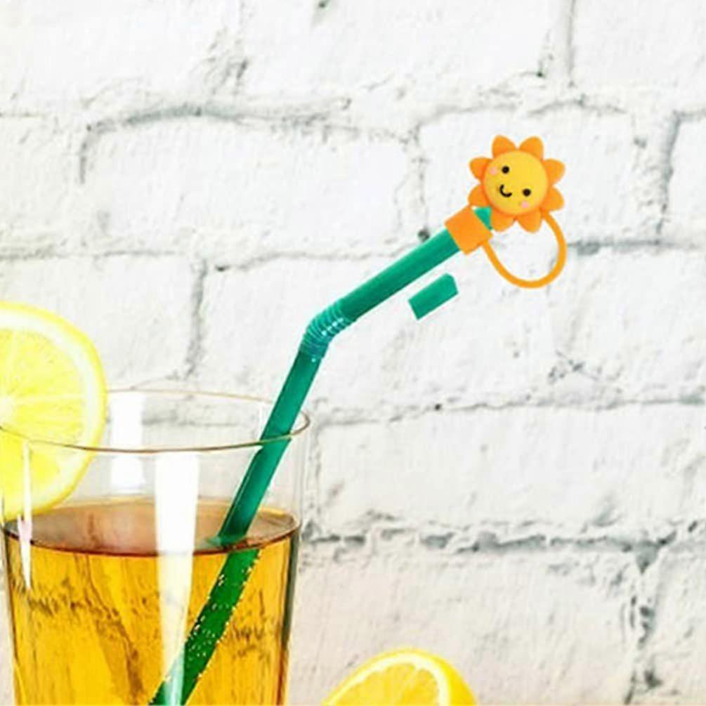 Straw Covers Cap, 6Pcs Reusable Drinking Straw Covers for 6-8 mm Straws,