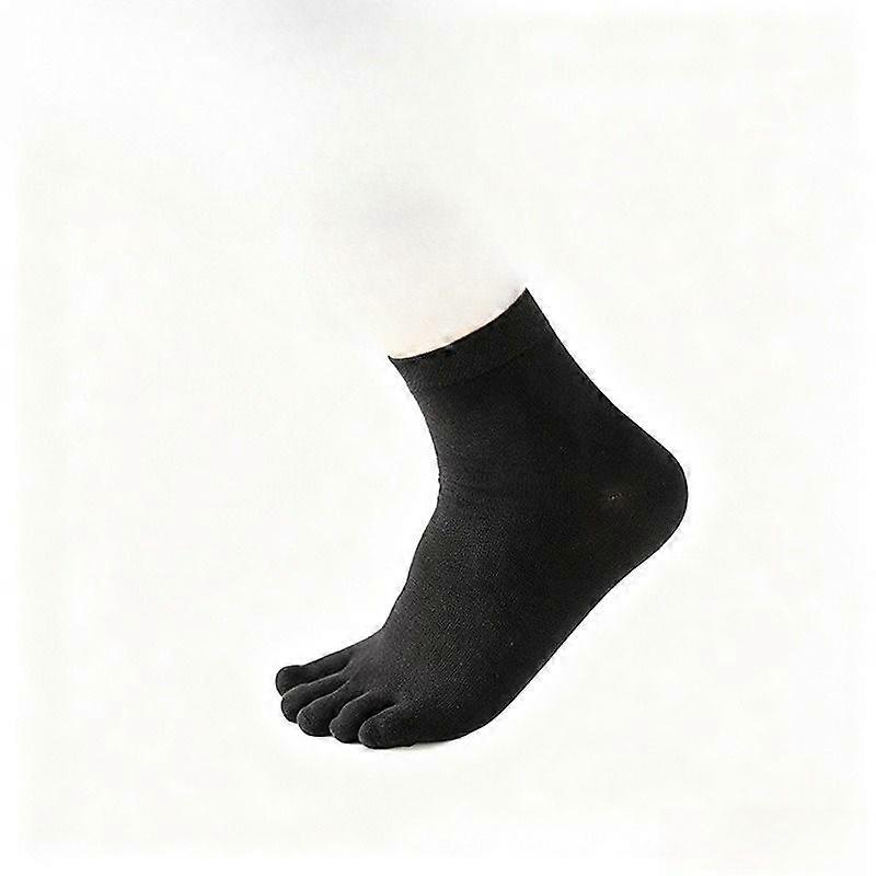 5pcs Women's Solid Color Crew Toe Socks, Breathable Casual Mid-Calf Socks