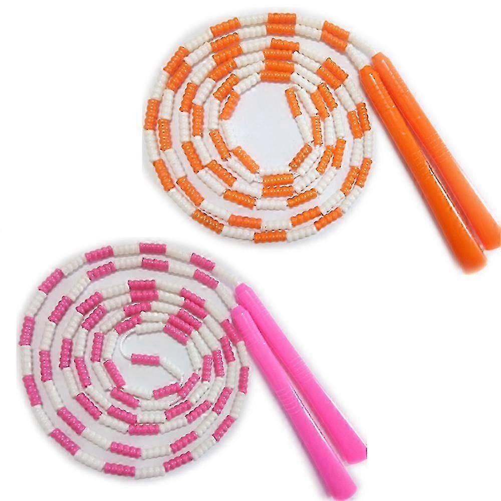 2025 Skill Development for Rainbow Jump Rope, Adjustable Length Durable Design Comfortable Handle Tangle Free Plastic Beaded Segmentation