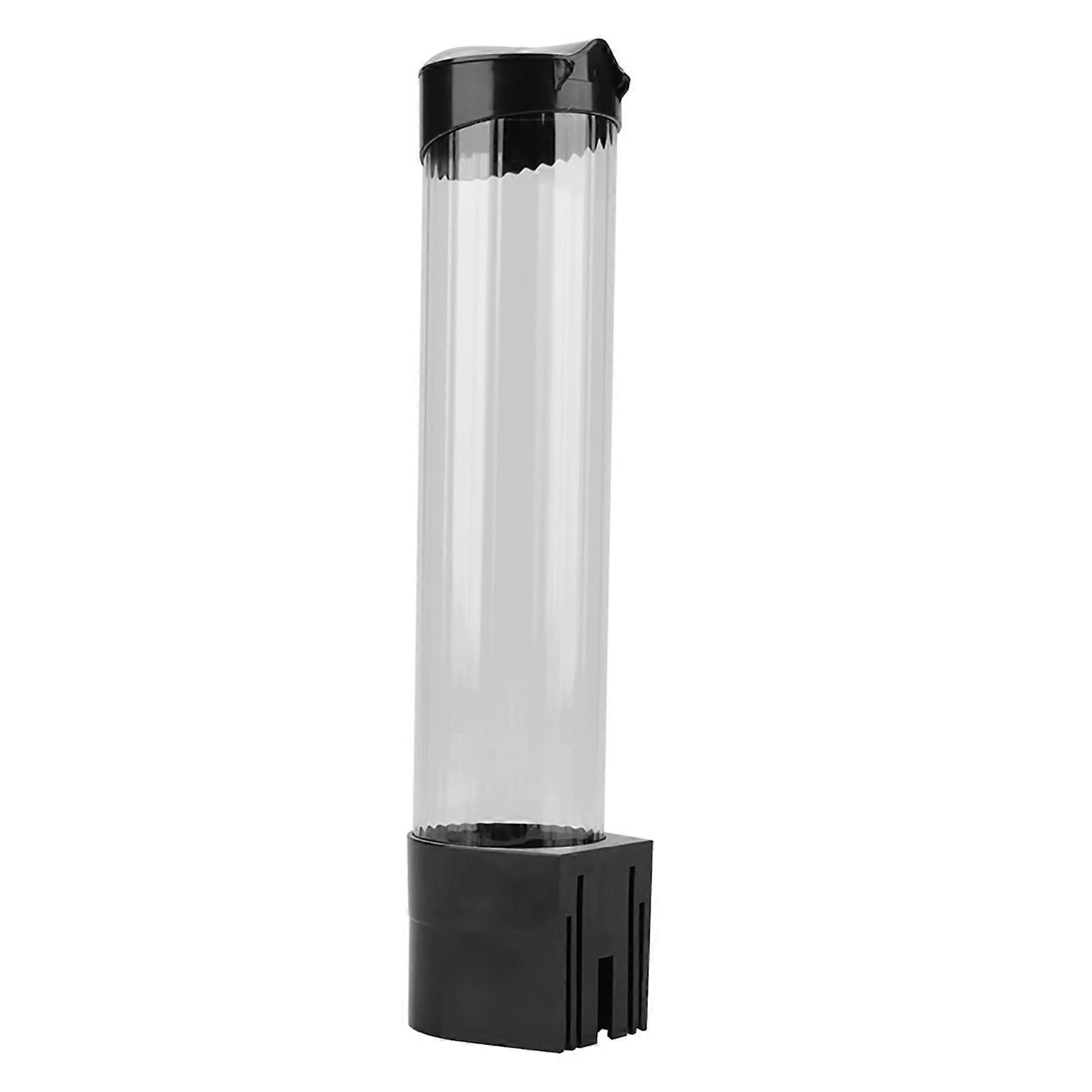 Wall Mounted Cup Dispenser Black Dustproof Holder for 6080 Cups with Transparent Viewing