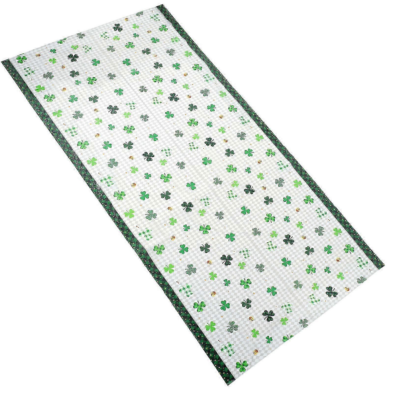 St Patricks Day Vinyl Table Cloth Waterproof PE Material Rectangular Shape 1Set