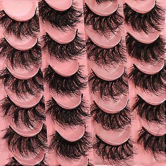 Lashes Mink Fluffy 20 Pairs False Eyelashes D Curl Strip Lashes Natural Like