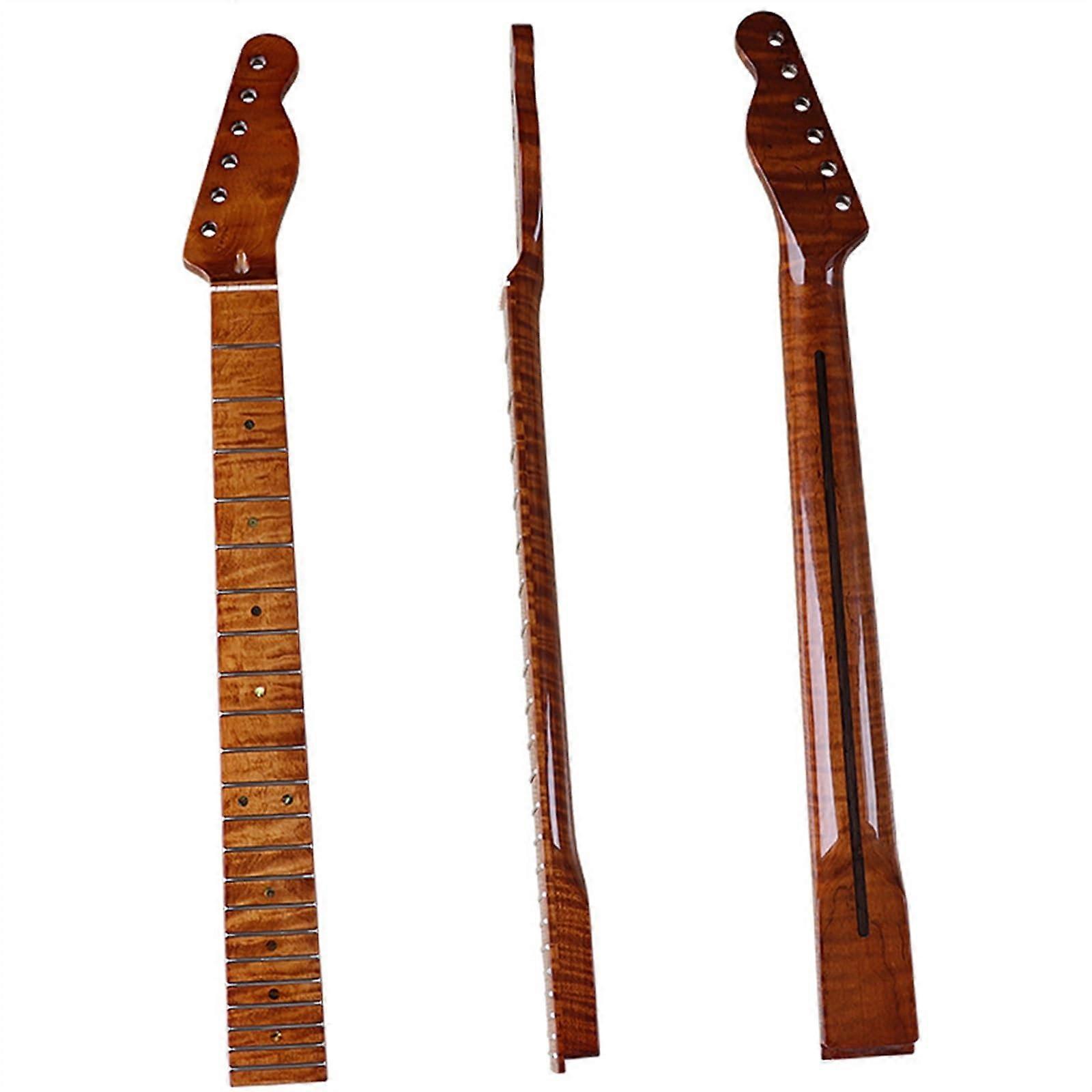 Replacement Guitar Neck 22 Frets Roasted Maple 6 String for 5.6 Body with Smooth Beveled Edges