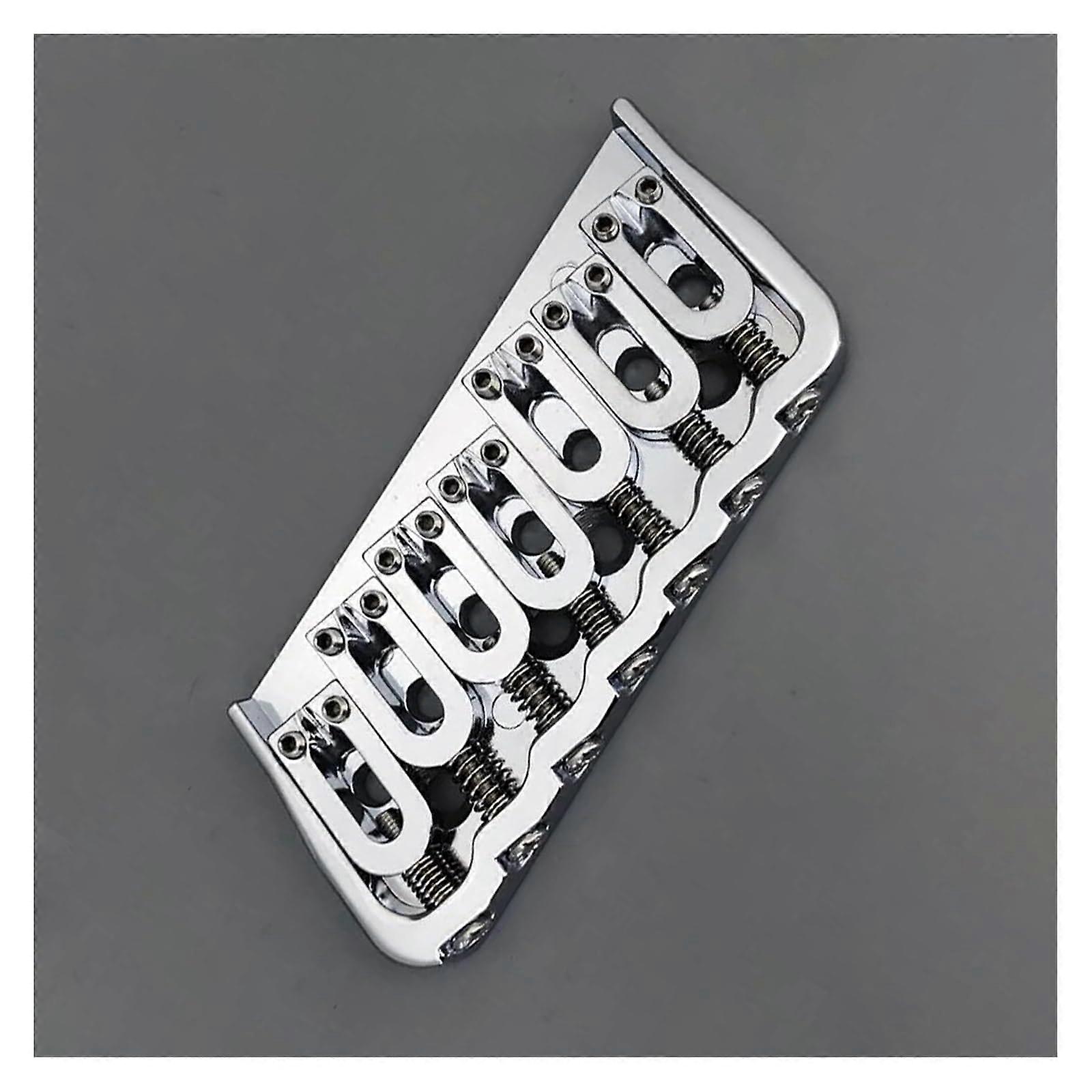 7 String Guitar Bridge Chrome Finish, Multiscale Compatible, Precise Spacing, Easy Installation