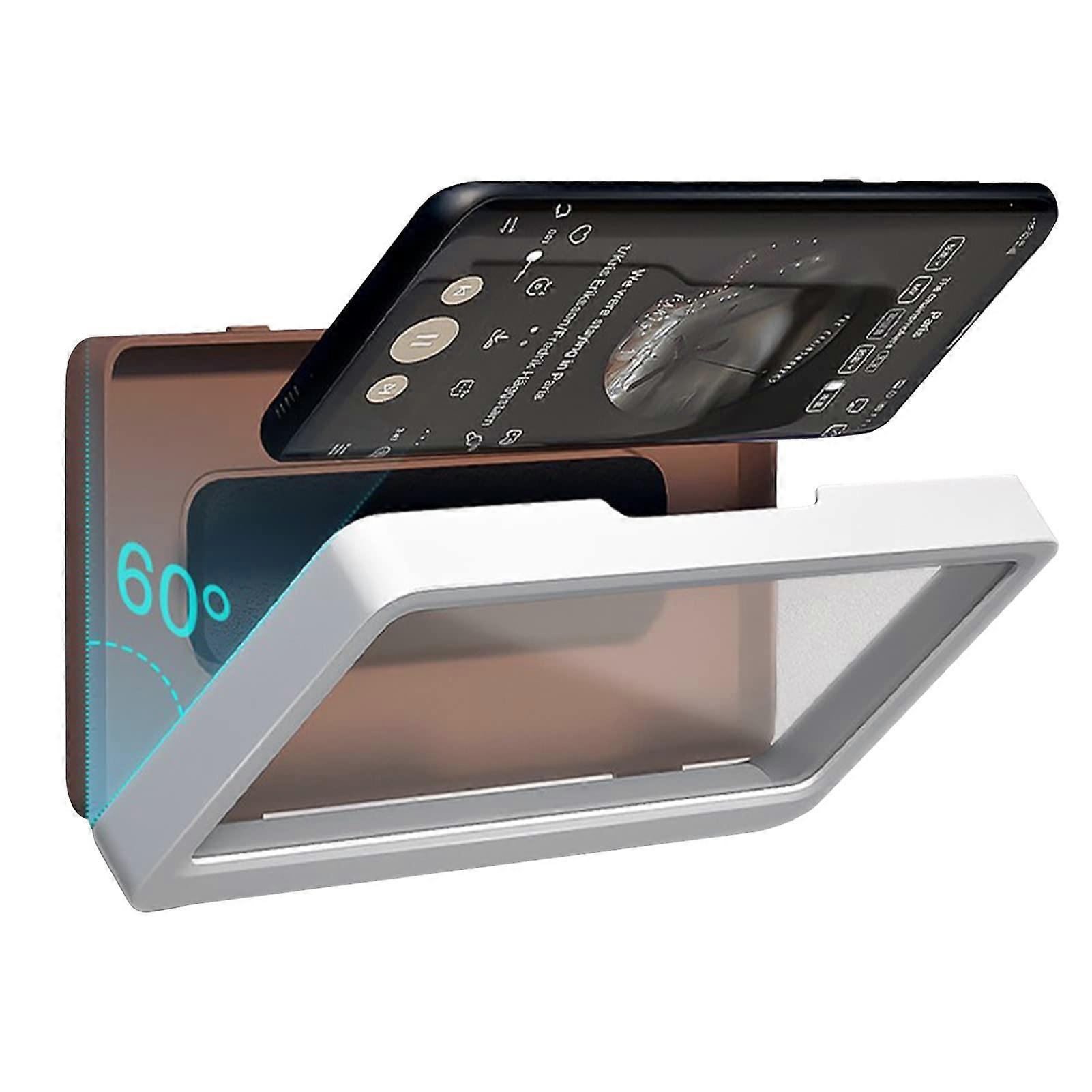 Wall Mounted Phone Holder with Antifog Clear Window and Touchscreen Access for Bathroom Shower