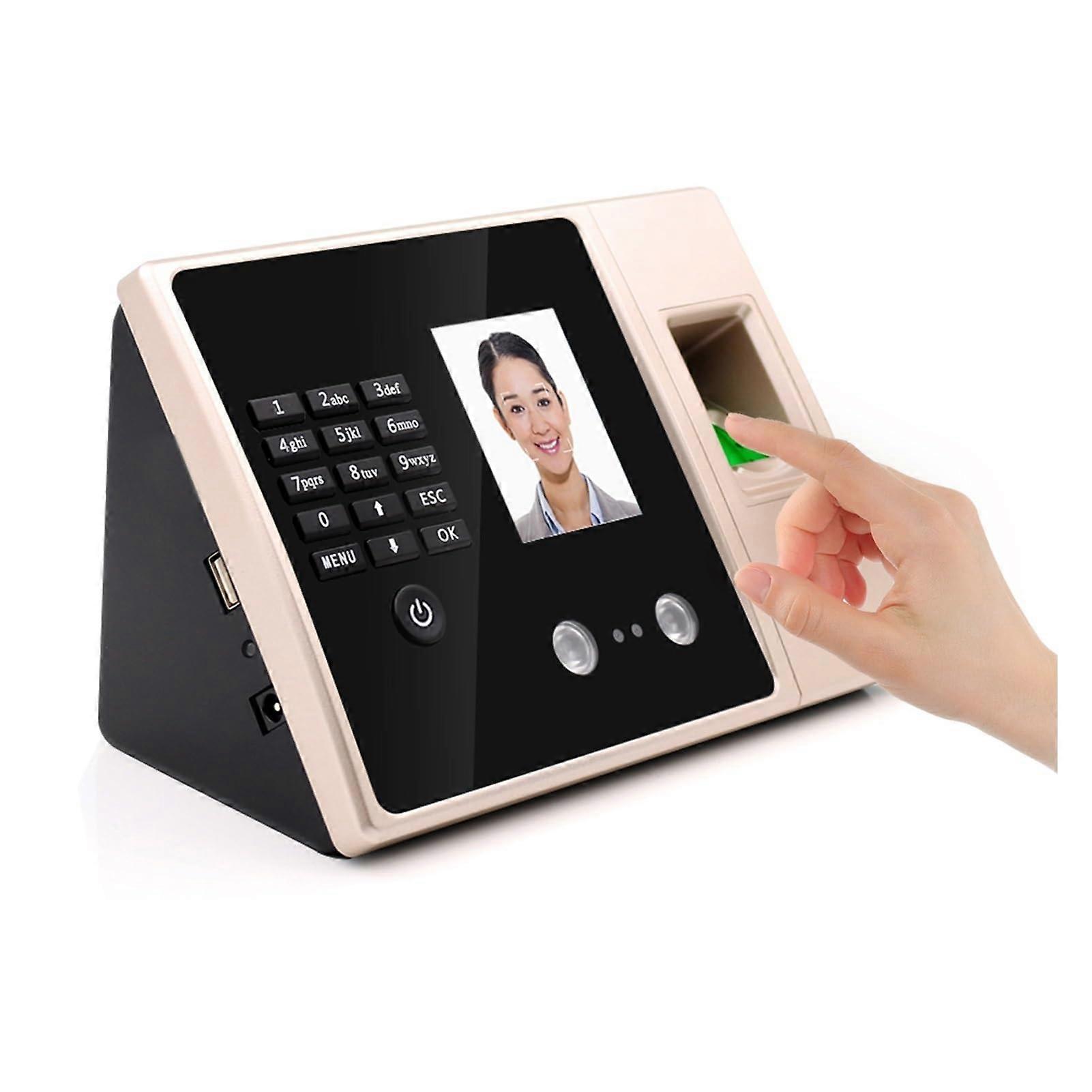 Biometric Time Clock with Face and Fingerprint Attendance, HD Display, Large Capacity, USB Export