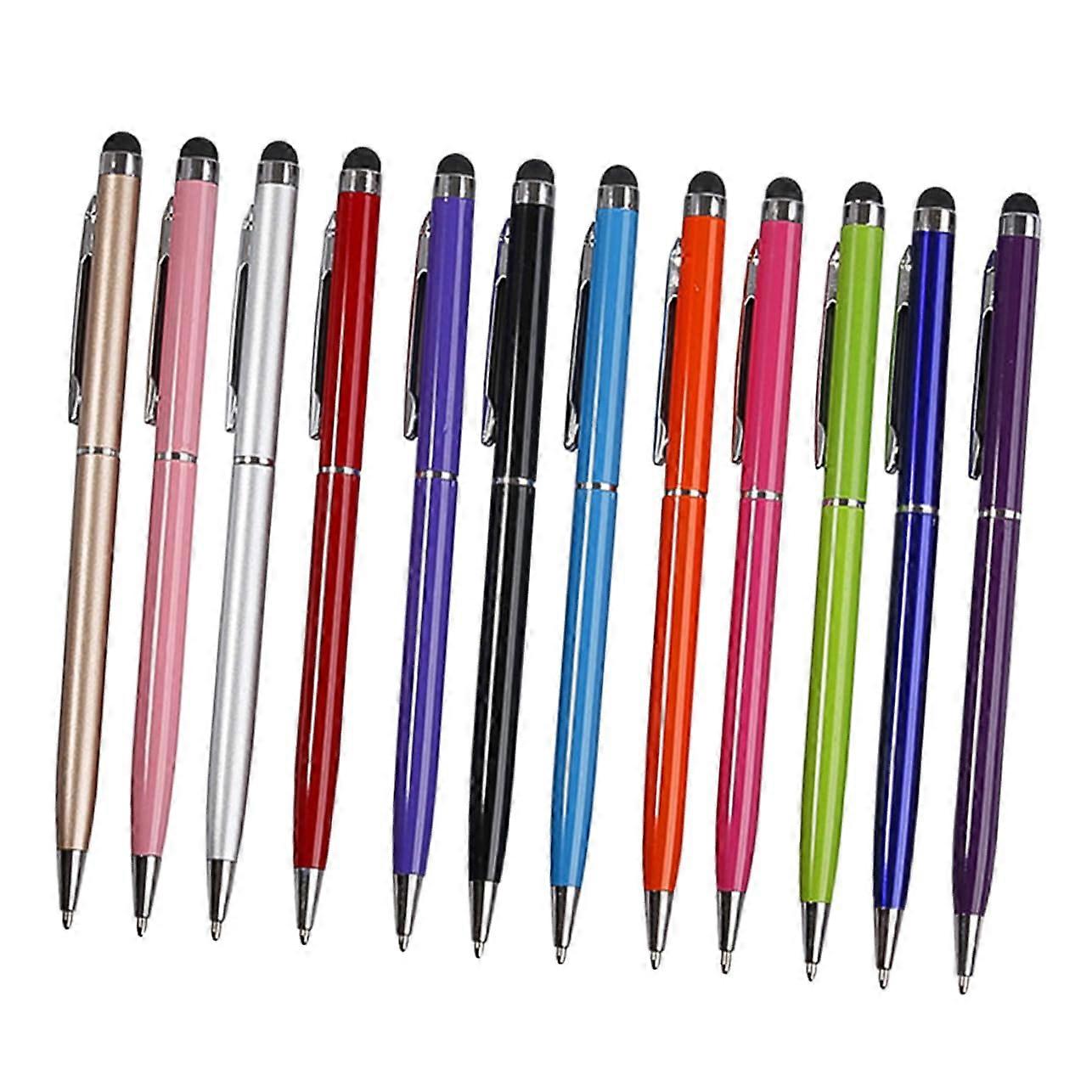 12pcs 2in1 Stylus Ballpoint Pens for Tablet and Phone with Capacitive Touch Control