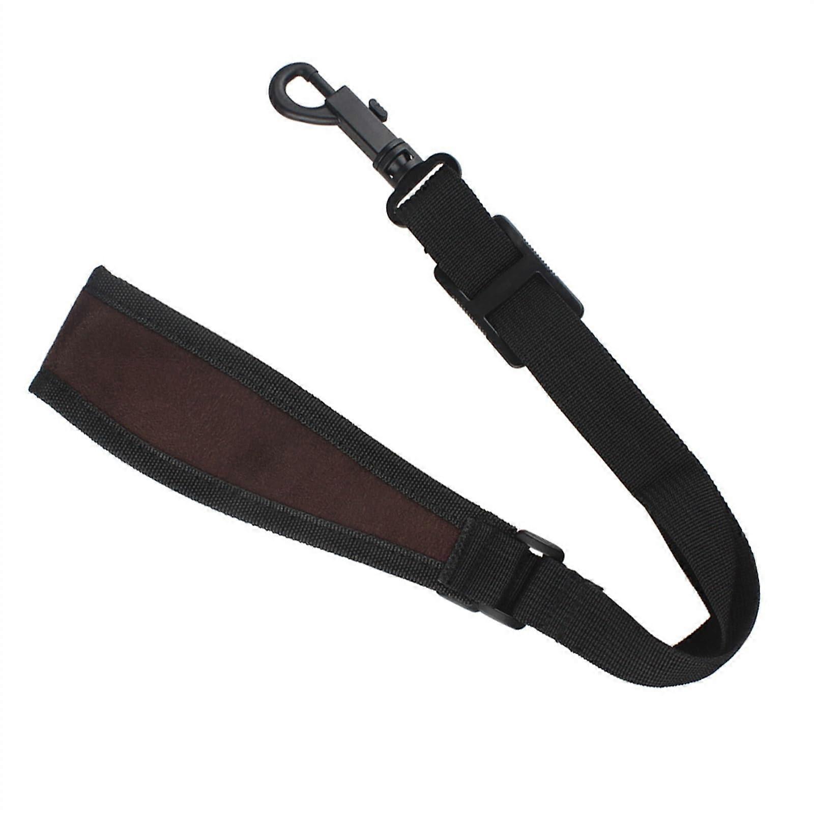 Brown Adjustable Saxophone Neck Strap with  Elastic Cotton for Comfortable Playing