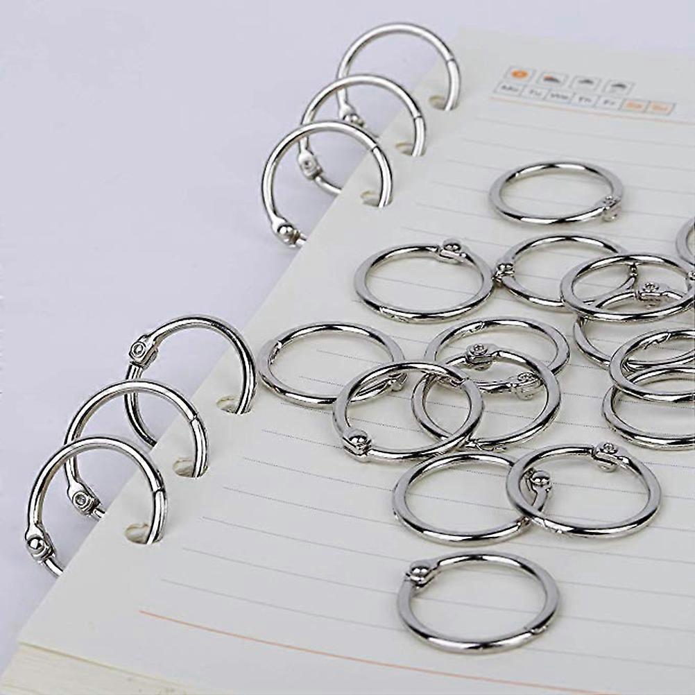 Loose Leaf Snap Ring for DIY Use 100Pcs Silver Metal Binder Rings