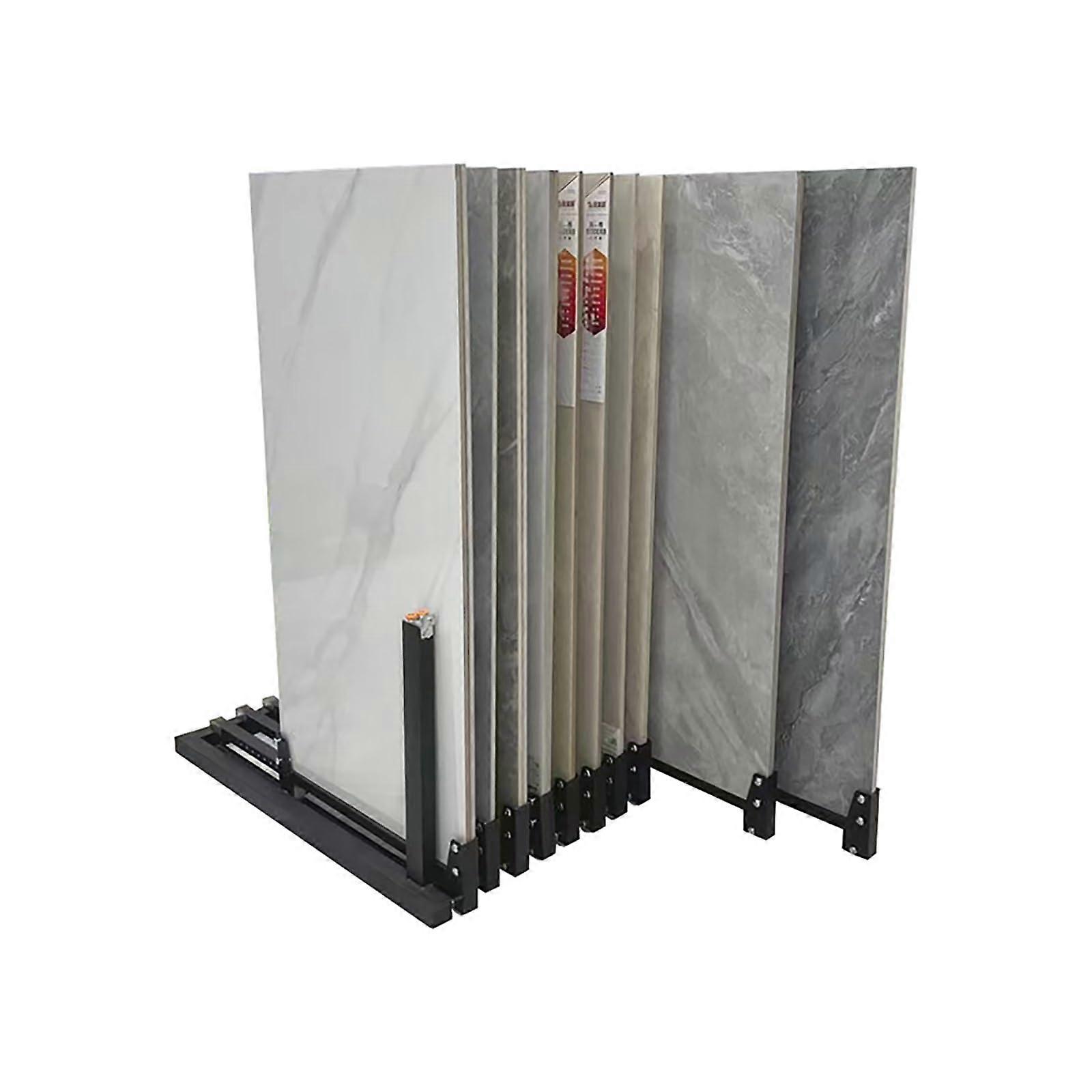 Adjustable Tile Display Rack with Smooth Pullout Wheels, 20Tier Marble Slab Organizer Shelf