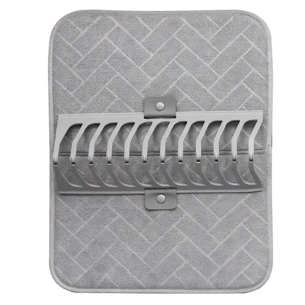 Super Absorbent Dish Drying Mat with Stackable Shelf for Efficient Kitchen Organization