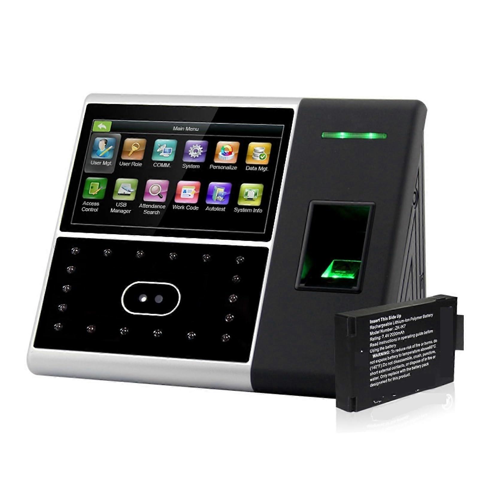 Biometric Face Recognition Time Clock with USB Fingerprint, Dual Security and Battery Backup