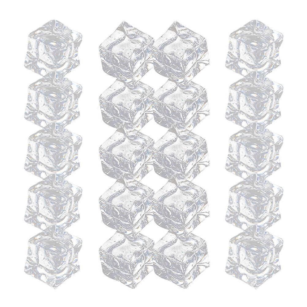 Acrylic Ice Cube Fake Ice Cubes for Decorative Table Setting 50Pcs