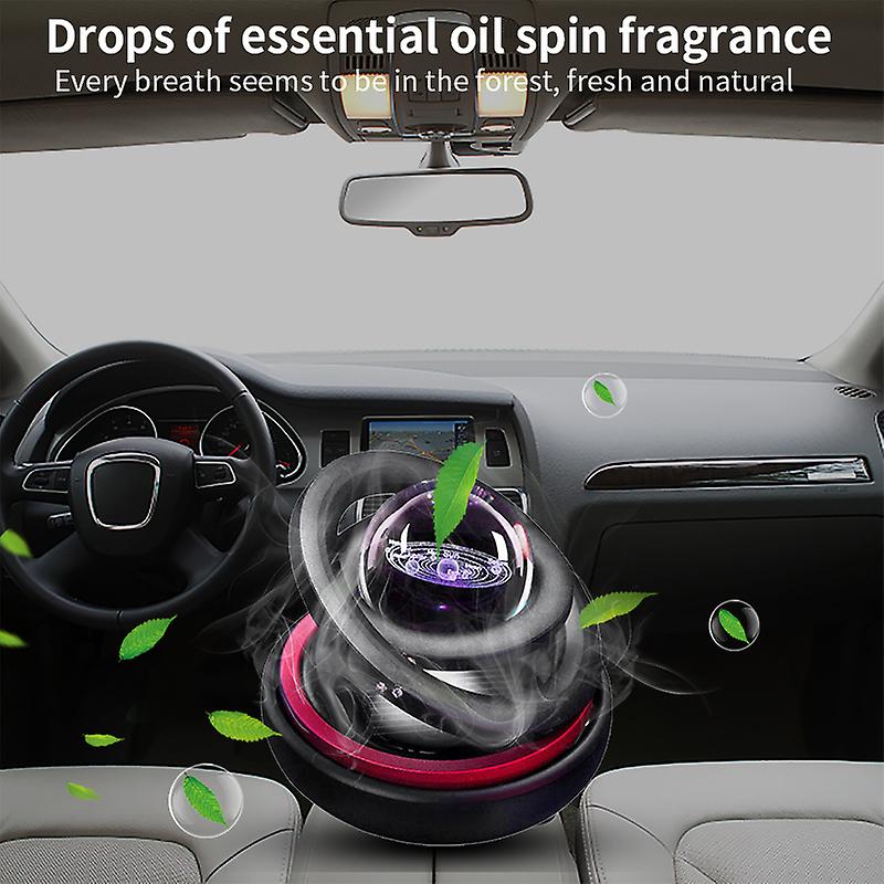 Double Ring Solar Car Perfume Galaxy Rotating Magnetic Levitation Decor