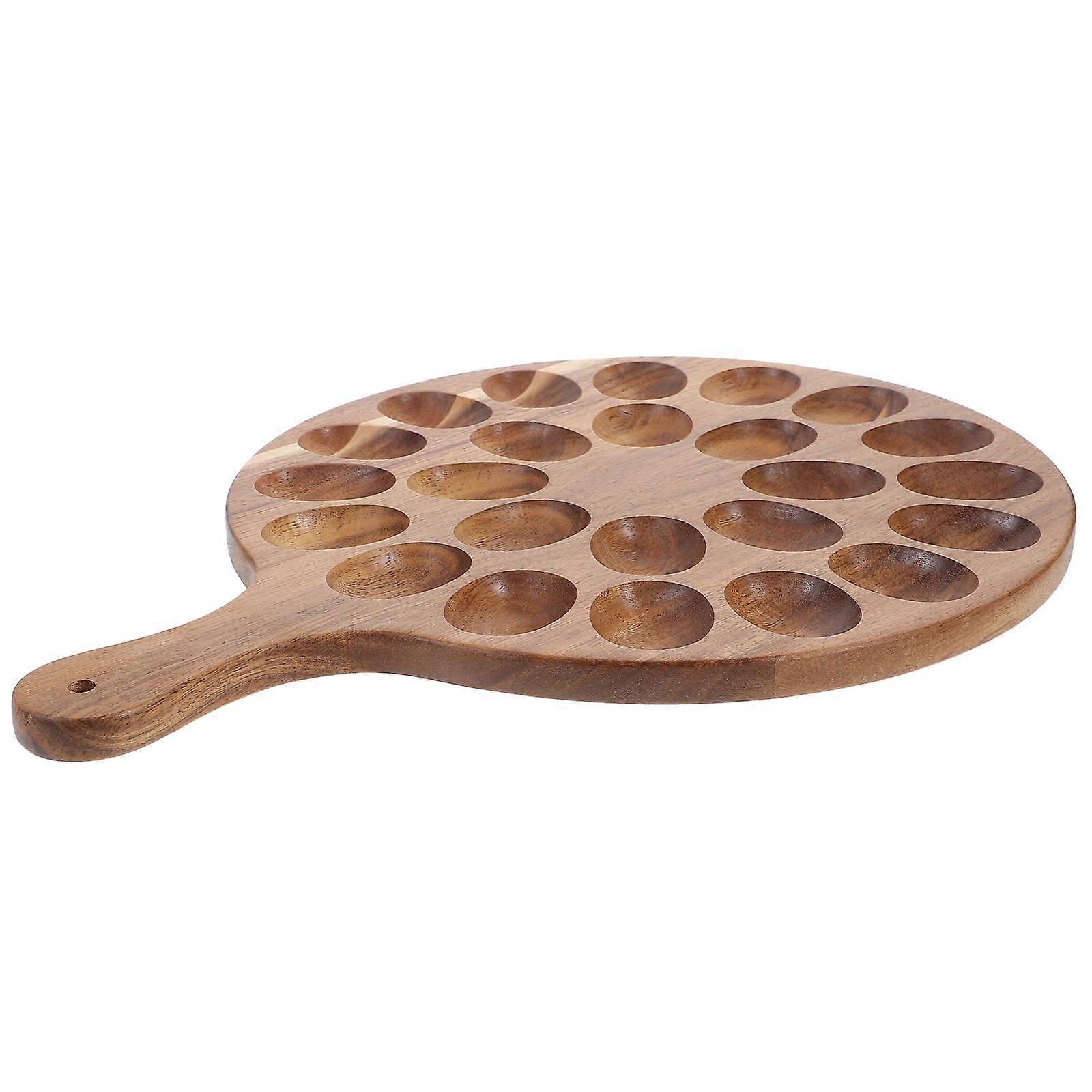 Brown Wood Chicken Egg Tray Deviled Egg Platter for Serving