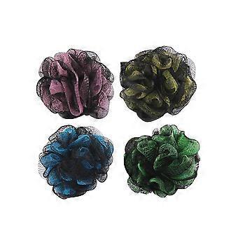 Double Color Large Bath Ball Shower Ball for Shower Use 4Pcs Mesh Sponge