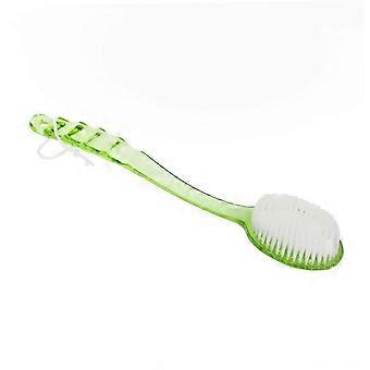 Exfoliating Bath Body Brush with Long Handle Back Scrubber for Shower, Medium Stiff Bristles, Green