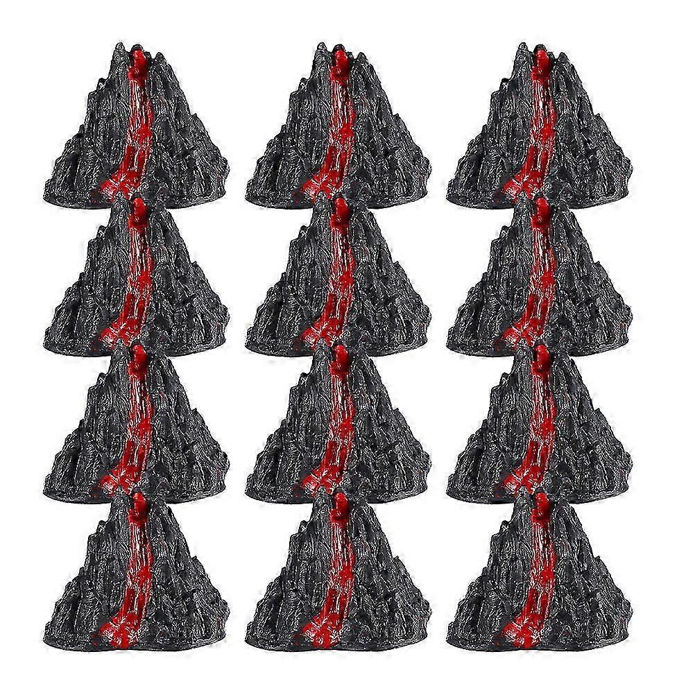 Simulation Volcano Decor Plastic Volcano Decorations for Decor 12Pcs Set