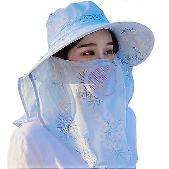 Women's Large Brim Sun Hat All-Weather Protection Breathable with Face Shade Versatile Sun Protection Hat