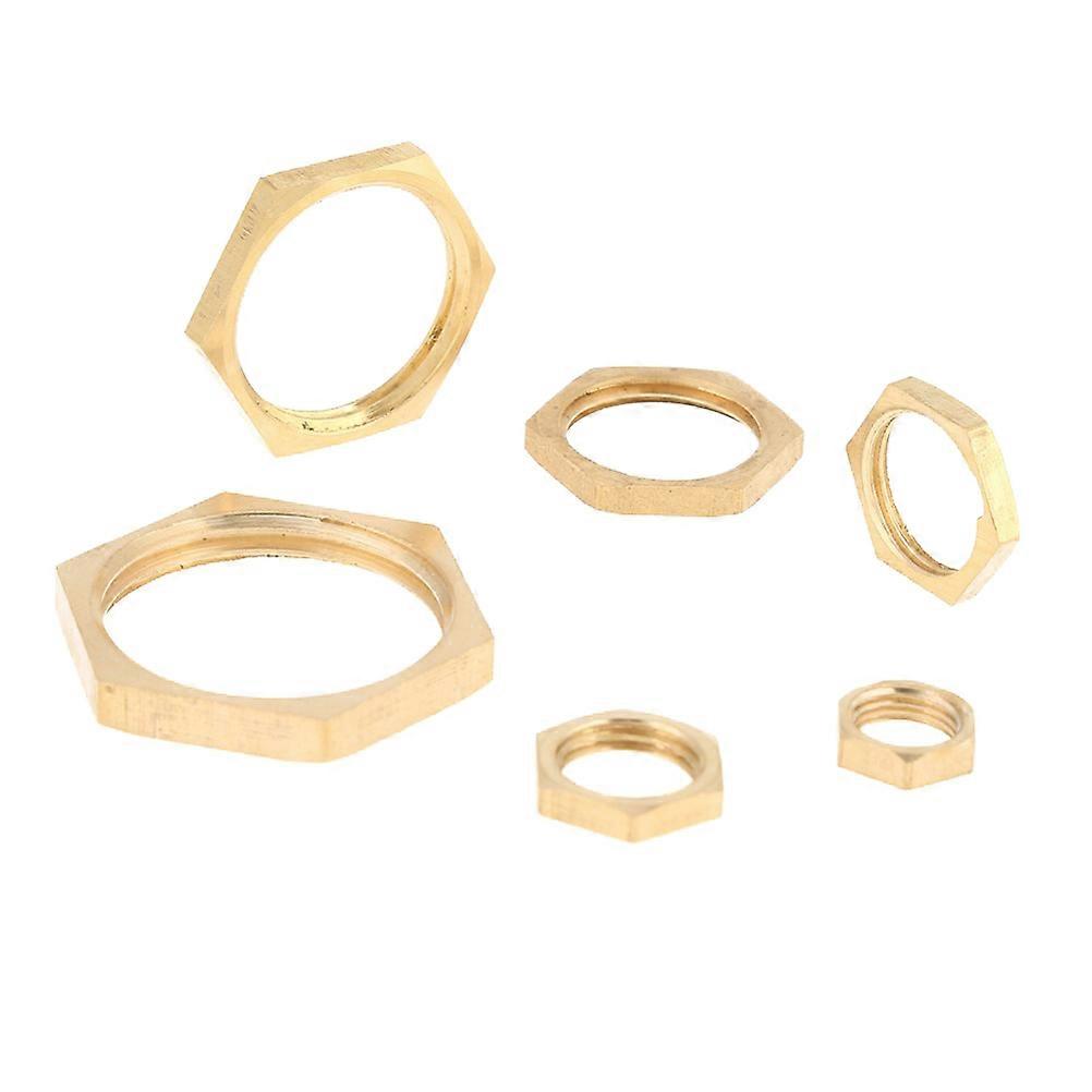 Brass Nut Hexagonal Lock Nuts Set for Fixing Threaded Pipes 40Pcs