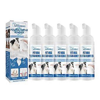 1-5x Tartar Remover For Dog Natural Dental Care Solution Foam Remove Calculus Reduce Tartar Plaque Buildup Pets Oral Cleaning Product 60ml