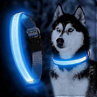 Lumières pour chiens pour colliers - Collier pour chien lumineux réglable - Collier pour chien led imperméable à l’eau - Collier pour chien clignotant Visibilité et sécurité pour vos chiens bleus. Douleur moyenne