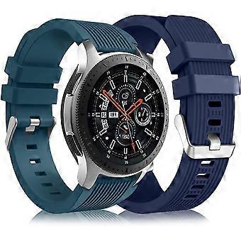 [2-pack] Kompatibel för Samsung Galaxy Watch 3 Band 45mm / Galaxy Watch Band 46mm / Gear S3 Frontier, 22mm Smart Watch Band Silikon Casual Straps Accesso