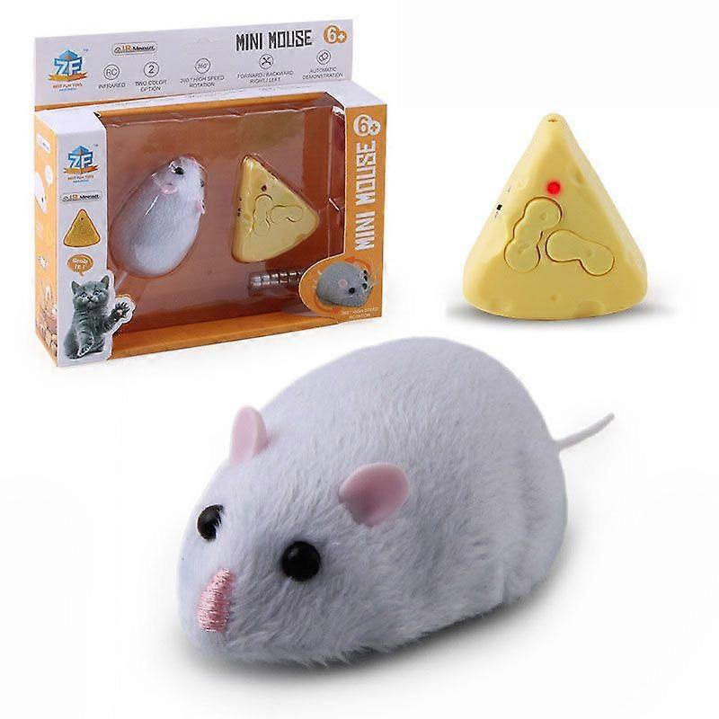 RC Plush Mouse Cat Toy with Infrared Cheese Controller