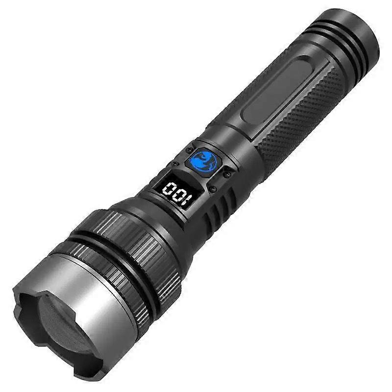 Rechargeable LED Flashlight Digital Display Torch Light