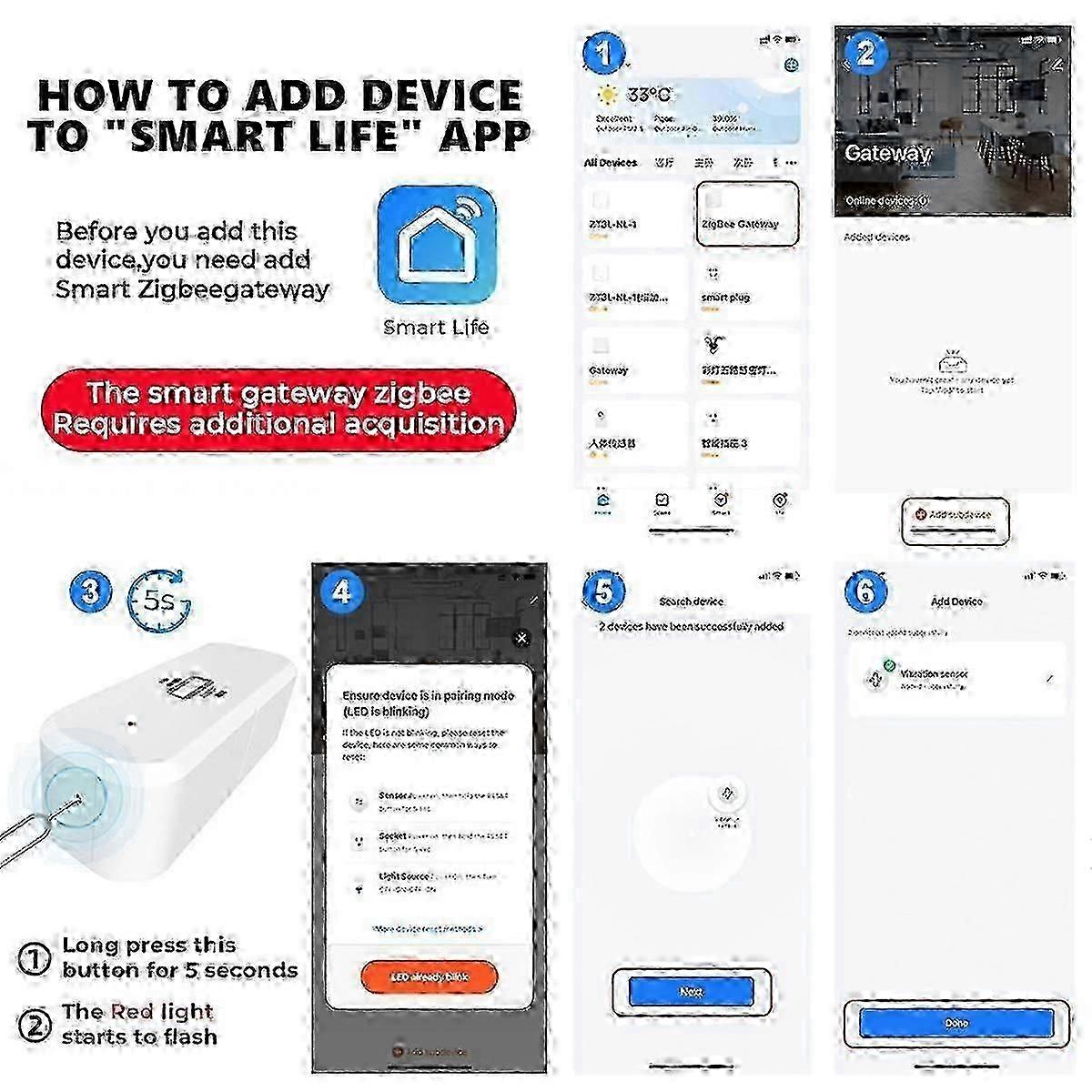 suitable compatible with zigbee smart vibration sensor with tuya app notification compatible with real-time motion detection