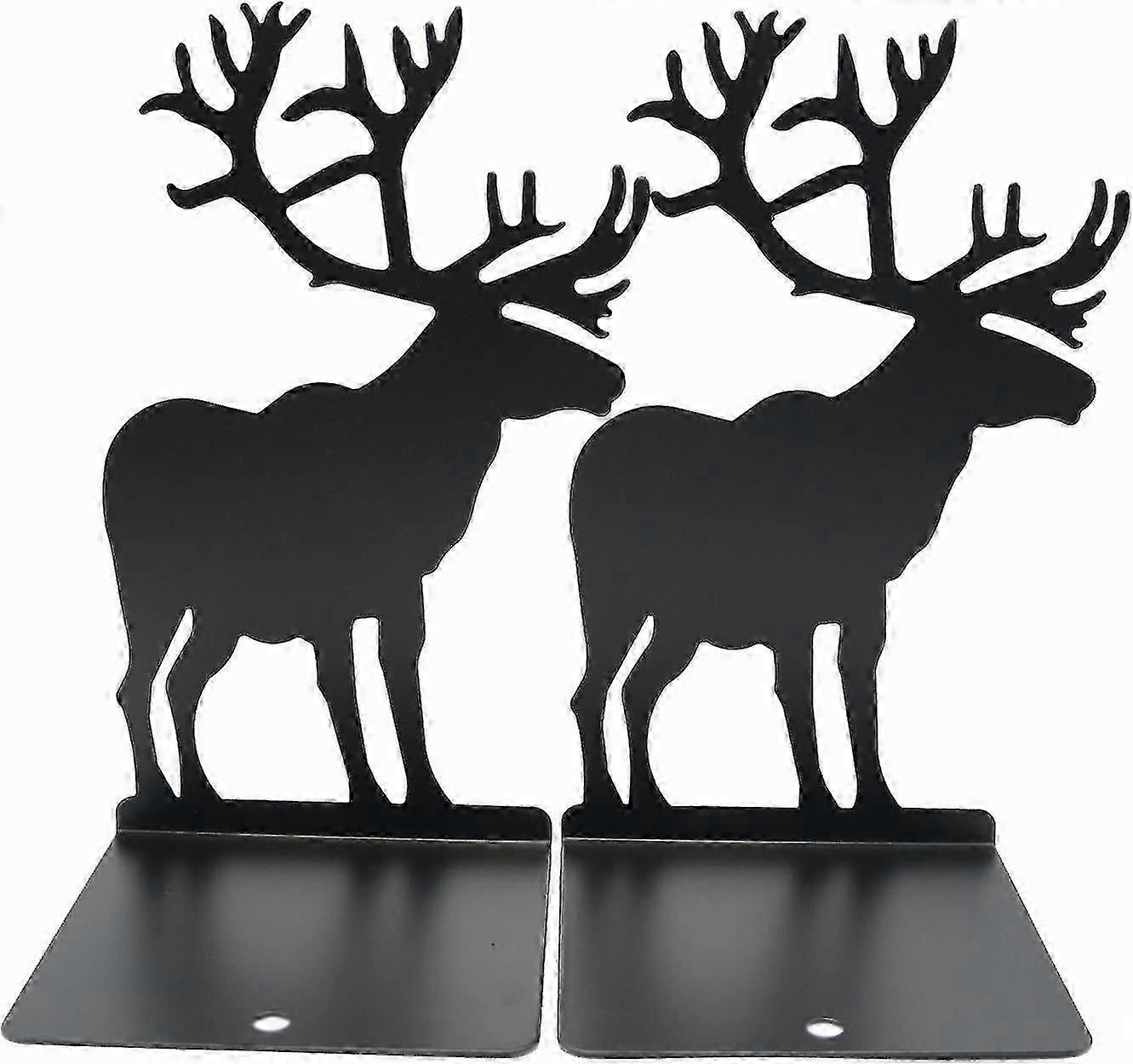 non-slip metal bookends with pattern - black