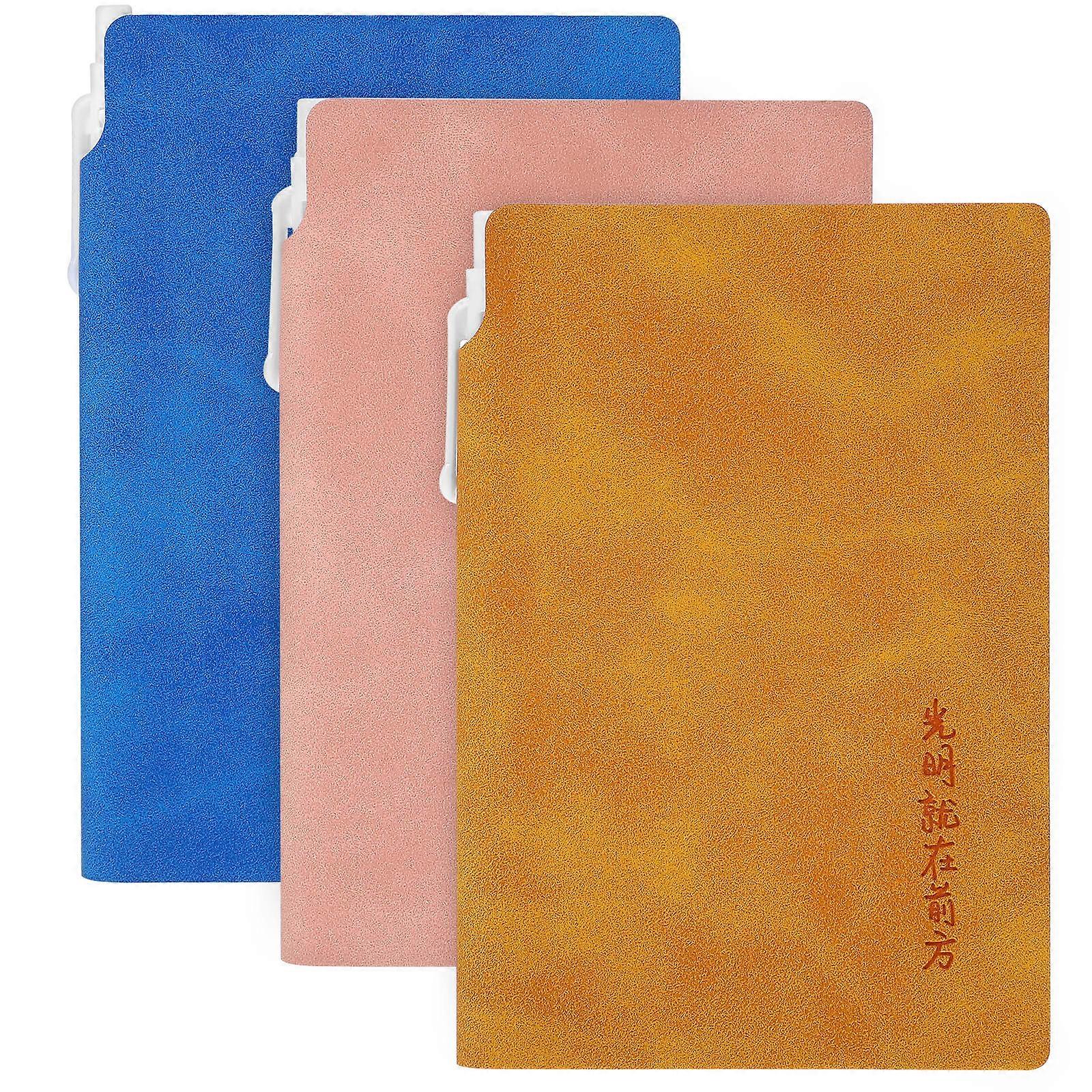 Pocket Notebooks Mini Notebooks for Note Taking 3Pcs Assorted Colors PU