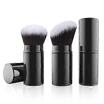 Einziehbare Make-up-Pinsel, 2-teiliges Reise-Kabuki-Foundation-Set, flache und abgeschrägte Spitzen