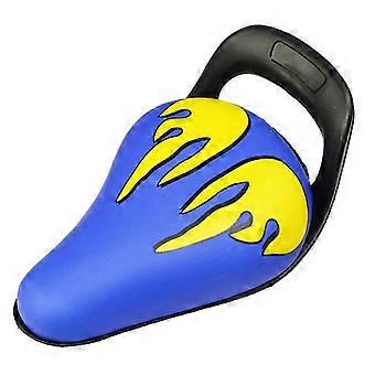Sillín de bicicleta infantil de cuero sintético PU, suave, con cojín cómodo, impermeable, para MTB, color azul.