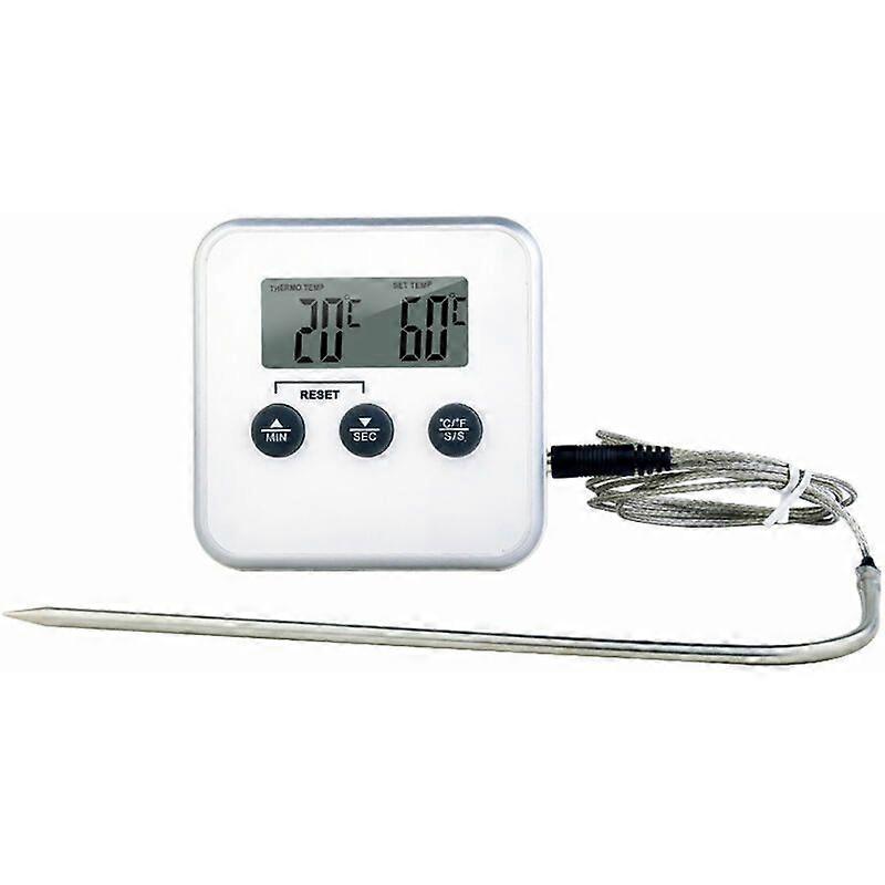 White Mechanical Kitchen Timer Magnetic Kitchen Time Manager Timer Stainless Steel Rotating Kitchen Countdown