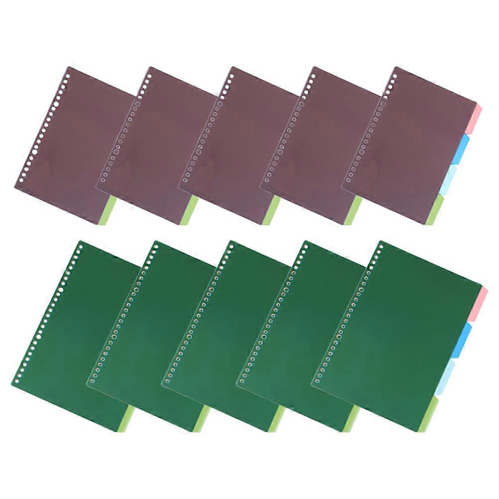 Binder Dividers Plastic Assorted Color for Notebook 10Sets Office Use