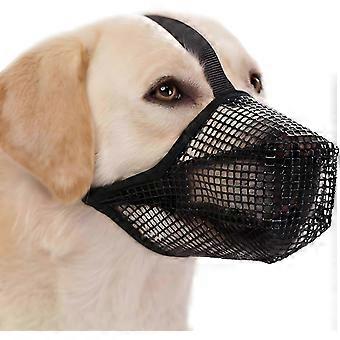 Dog Muzzle Black Soft Mesh Breathable for Small Medium Large Breeds Chew and Bite Prevention Outdoor Use