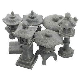 Japanese Garden Decor Mini Statue Aquatic Landscape 6Pcs Set