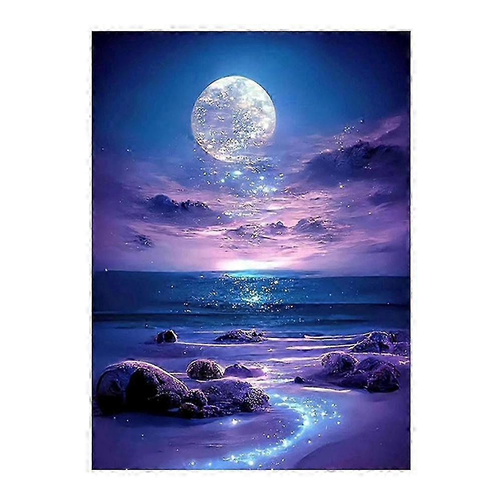 30x40cm Moonlight Beach Diamond Art Kit
