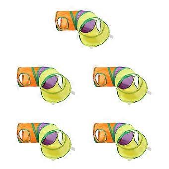 Cat Tunnel Toy Polyester for Healthy Activity 5Pcs Indoor Toy