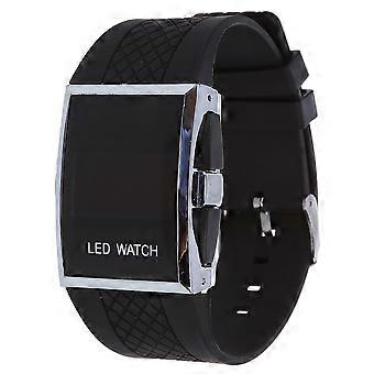 2X Luxury Digital Mens Red LED Light Sport Wrist Watch Style - Black