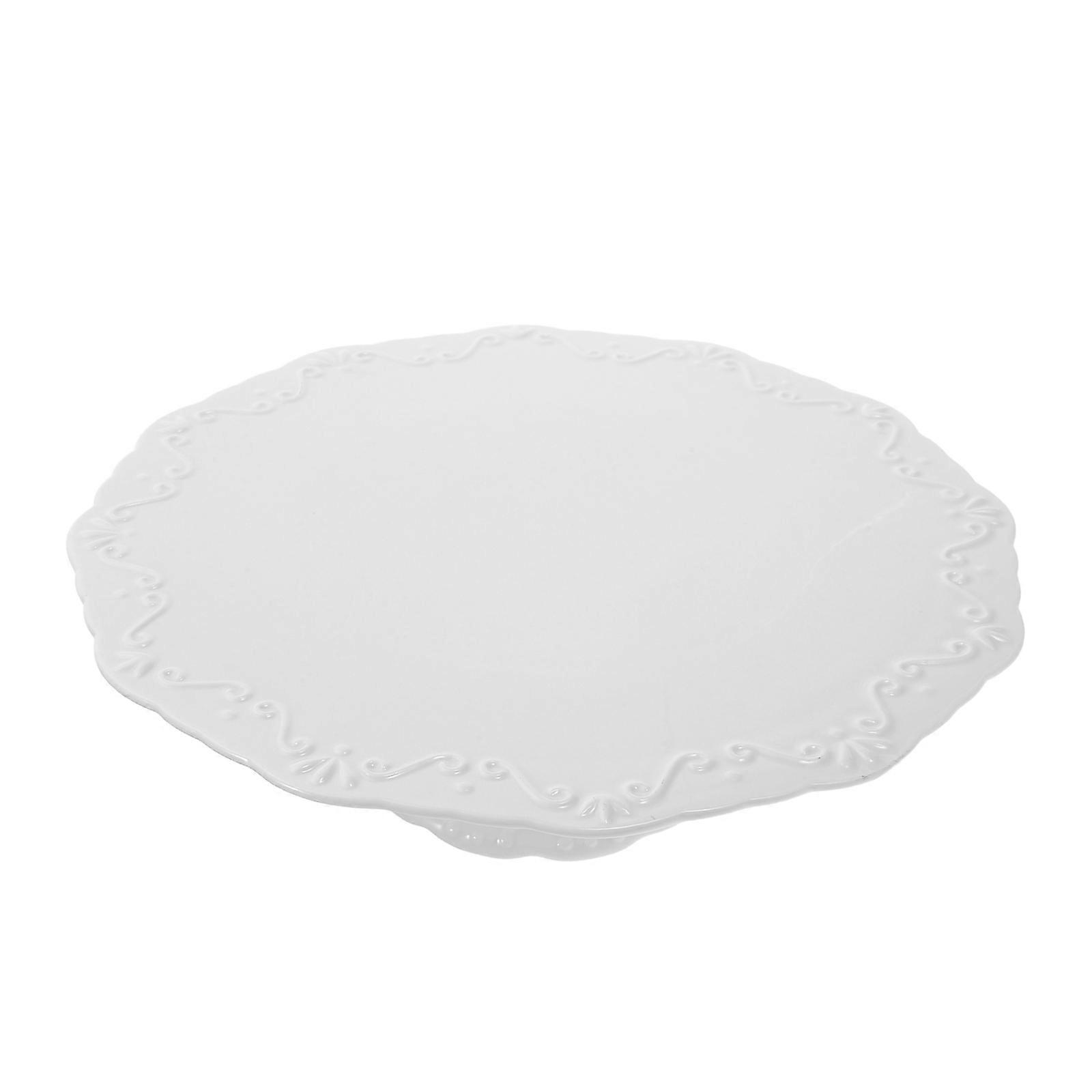 White Ceramic Cake Stand for Presentation with 1Pcs Floating Fruit Plate